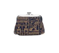 Signare Tapestry Cute Exquisite Double Pocket Kiss Lock Coin Purse for Women with Floral Design (Egyptian)
