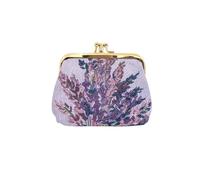 Signare Tapestry Cute Exquisite Double Pocket Kiss Lock Coin Purse for Women with Floral Design (Lavender)