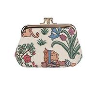 Signare Tapestry Cute Exquisite Double Pocket Kiss Lock Coin Purse for Women with Garden Flower and Creatures (Alice in Wonderland, FRMP-Alice)