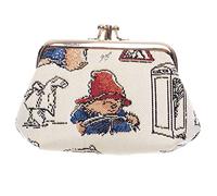 Signare Tapestry Cute Exquisite Double Pocket Kiss Lock Coin Purse for Women with Paddington Bear Design | Peggy Fortnum's Iconic 1958 Illustrations | 11cm (W) x 9cm (H) x 5cm (D)