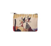 Signare Tapestry Design Rosina Cat Coppia Art Mini Coin Purse with Zip Closure Gift