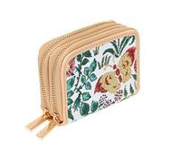 Signare Tapestry Double Zip RFID-Blocking Credit Card Holder Wallet for Women with Floral Design (Spring Flower, DZIP-SPFL)