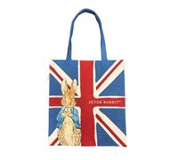Signare Tapestry Flat Tote Bag with Classic Peter Rabbit - Union Jack Design (Beatrix Potter™ Peter Rabbit Union Jack, FLAT-BP-UJ-PETER)