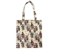 Signare Tapestry Flat Tote Bag with Scottish-inspired tapestry pattern (Echoes of Scotland - Piper Pattern, FLAT-ECHOES)