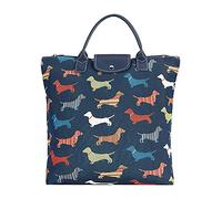 Signare Tapestry Foldable Tote Bag Reusable Shopping Bag Grocery Bag with Animal and Pet Design (Dachshund, FDAW-DACH)