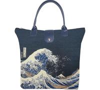 Signare Tapestry Foldable Tote Bag Reusable Shopping Bag Grocery Bag with British Museum Art Design (Great Wave Off Kanagawa, FOLD-BM-WAVE)