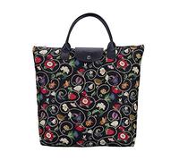 Signare Tapestry Foldable Tote Bag Reusable Shopping Bag Grocery Bag with Garden Flower and Creatures (Jacobean Dream, FDAW-JACOB)