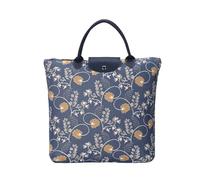 Signare Tapestry Foldable Tote Bag Reusable Shopping Bag Grocery Bag with Mexican Folk Art Design (Austen Blue)