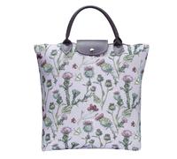 Signare Tapestry Foldable Tote Bag Reusable Shopping Bag Grocery Bag with Mexican Folk Art Design (Thistle)