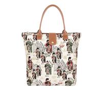 Signare Tapestry Foldable Tote Bag, with Scottish-inspired tapestry pattern (Echoes of Scotland - Piper Pattern, FOLD-ECHOES)
