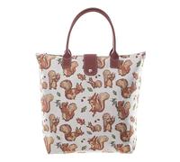 Signare Tapestry Folding Bag for Women with Vintage Design (Squirrel Nutkin, FOLD-BP-NUTKIN)