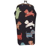 Signare Tapestry Glasses Case for Women Eyeglass Case with Animal and Pet Design (Playful Puppies, GPCH-PUPPY)
