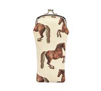 Signare Tapestry Glasses Case for Women Eyeglass Case with Animal and Pet Design (Whistlejacket)