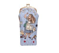 Signare Tapestry Glasses Case for Women Eyeglass Case with Fashion Pattern Design (Alice in Wonderland Nothing but Cards)
