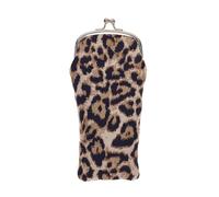 Signare Tapestry Glasses Case for Women Eyeglass Case with Fashion Pattern Design (Leopard Print)