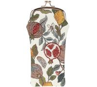 Signare Tapestry Glasses Case for Women Eyeglass Case with Fashion Pattern Design (Pomegranate and Lemon)