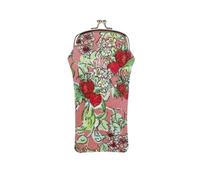 Signare Tapestry Glasses Case for Women Eyeglass Case with Fashion Pattern Design (Wild Strawberry)