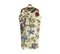Signare Tapestry Glasses Case for Women Eyeglass Case with Garden Flower and Creatures (Morning Garden, GPCH-MGD)