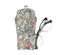 Signare Tapestry Glasses Case for Women Eyeglass Case with Vintage Designs (Golden Lily)