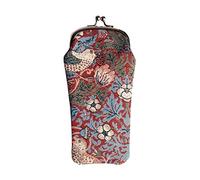 Signare Tapestry Glasses Case for Women Eyeglass Pouch With Red Floral William Morris Strawberry Thief Design (GPCH-STRD), Strawberry Thief Red, One Size