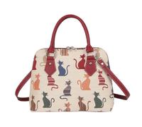 Signare Tapestry Hand & Shoulder Bag for Women |Fashionable Cross Body bag Purses for Woman |Satchel Bag for Women Girls Teen, Cheeky Cat, M