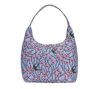 Signare Tapestry Hobo Shoulder bag slough purse for Women with Garden Design (Blossom and Swallow)