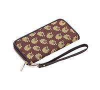 Signare Tapestry Long Zip RFID-Blocking Credit Card Holder Wallet for Women with Flower and Garden Design (Jane's Oak, LZIP-JANE)