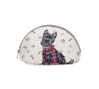 Signare Tapestry Makeup Bag, Toiletry Bag, Lightweight Zip, Scottie Dog | 100% Woven Tapestry Polyester, Zip Closure, 21 x 14 x 7 cm, 150 g; Compact Storage for Makeup, Toiletries and Daily Travel