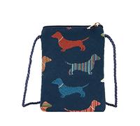 Signare Tapestry Mini Crossbody Bag, Ladies Purse, Smart Phone Bag in Animal Designs (Dachshund)