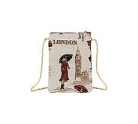 Signare Tapestry Mini Crossbody Phone Bag, Ladies Purse for Phone, Mobile Phone Bag, Phone Purse, Smart Phone Bag (Miss London, SM02-MSLN)