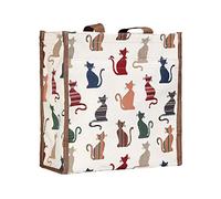 Signare Tapestry Shoulder Bag Shopping Bag for Women (Cheeky Cat)