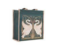 Signare Tapestry Shoulder Bag Shopping Bag for Women with Garden Flower and Creatures (Swan)