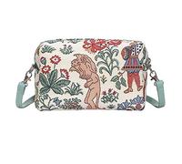 Signare Tapestry Small Crossbody Bag for Women pouch Bag with Floral and Garden Design (Alice in Wonderland, HPBG-ALICE)