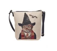 Signare Tapestry Small Crossbody Bag Sling Bag for Women with Animal and Pet Designs (Magical Cat)