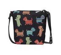 Signare Tapestry Small Crossbody Bag Sling Bag for Women with Animal and Pet Designs (Playful Puppy, SLING-PUPPY)