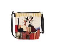 Signare Tapestry Small Crossbody Bag Sling Bag for Women with Animal and Pet Designs (Resina Cat Cappia)