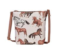 Signare Tapestry Small Crossbody Bag Sling Bag for Women with Animal and Pet Designs (Running Horse, Sling-RHOR)