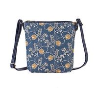 Signare Tapestry Small Crossbody Bag Sling Bag for Women with Floral Designs (Austen Blue, SLING-AUST)