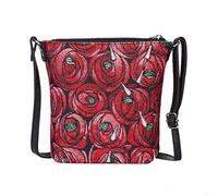 Signare Tapestry Small Crossbody Bag Sling Bag for Women with Floral Designs (Rose & Teardrop, Sling-RMTD)