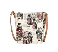 Signare Tapestry Small Crossbody Bag Sling Bag for Women with Scottish-inspired tapestry pattern (Echoes of Scotland - Piper Pattern, SLING-ECHOES)