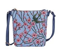 Signare Tapestry Small Crossbody Bag Sling Bag for Women with Vintage Designs (Blossom and Swallow)