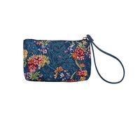 Signare Tapestry Small Wristlet Clutch Bag for Women, Ladies Wristlet Purses with Wrist Strap & Zip Closure (Flower Meadow Blue, WRIS-FLMDBL)…