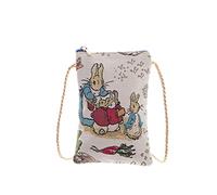 Signare Tapestry Smart Neck Pouch Bag, Mini Crossbody Phone Bag, Mobile Phone Bag, Long Corded Strap with Peter Rabbit Designs (Peter Rabbit)
