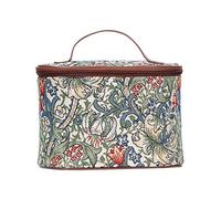 Signare Tapestry Toiletry Bag Makeup Organizer Bag for Women with William Morris Design (Golden Lilly, Toil-GLILY)