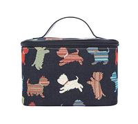 Signare Tapestry Toiletry Bag Makeup Vanity Bag for Women with Animal and Pet Designs (Playful Puppy; Toil-Puppy)