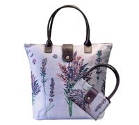 Signare Tapestry Tote Bag, Foldable Design 18 different patterns (FOLD) (Lavender)