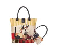 Signare Tapestry Tote Bag, Foldable Design 18 different patterns (FOLD) (Rosina Cat)