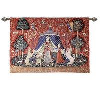 Signare Tapestry Wall Hanging Wall Art, Lady Unicorn Desire, With Rod | 100% cotton woven tapestry, 120 x 85 cm; With Rod. Decorative woven wall art for home display; wipe clean with damp cloth.