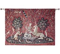 Signare Tapestry Wall Hanging Wall Art, Lady Unicorn Sight, Hanging Only | 100% cotton woven tapestry, 138 x 103 cm; Hanging Only, rod not included. Decorative wall art; wipe clean with damp cloth.