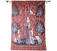 Signare Tapestry Wall Hanging Wall Art, Lady Unicorn Touch, Hanging Only | 100% cotton woven tapestry, 100 x 138 cm; Hanging Only, rod not included. Decorative wall art; wipe clean with damp cloth.